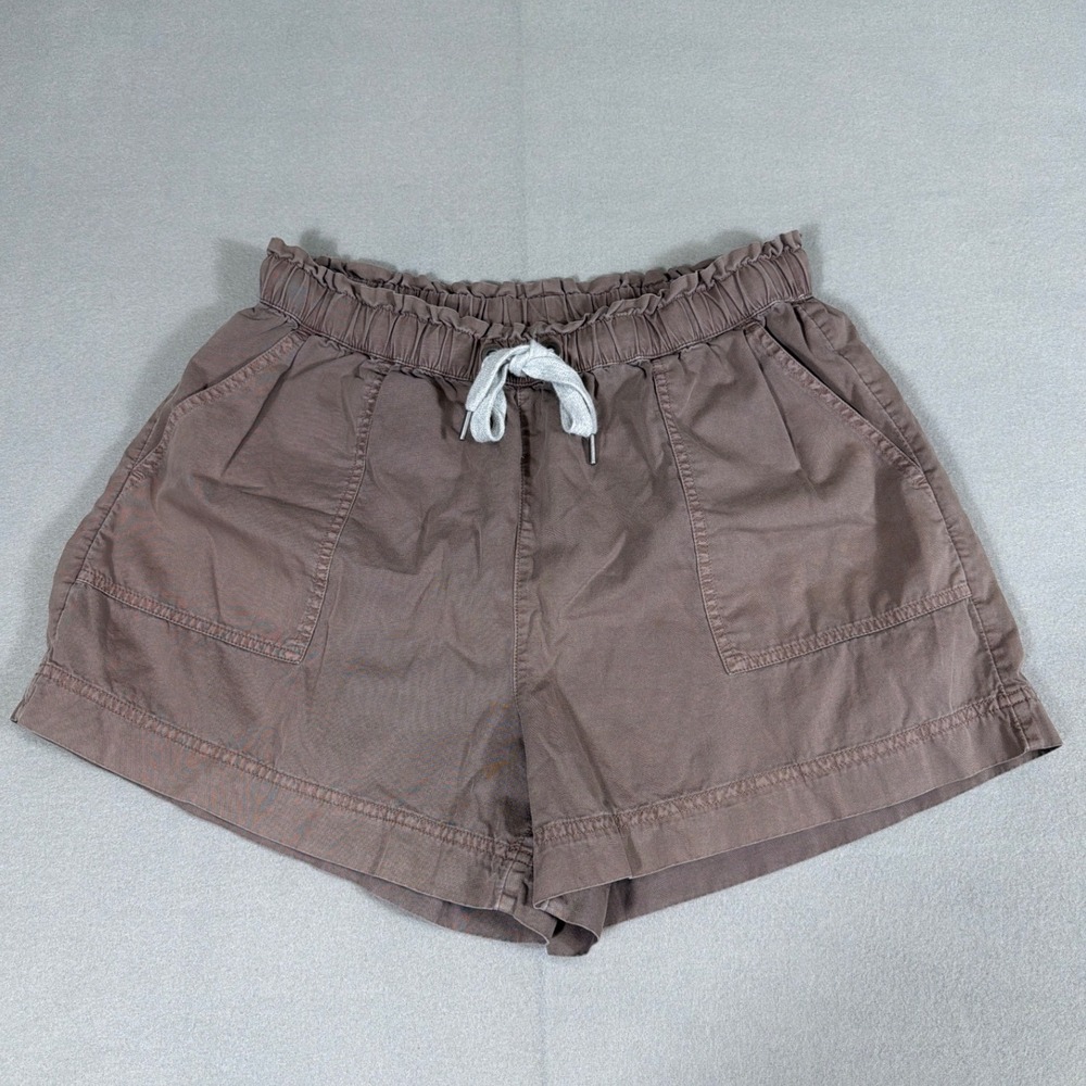 Aerie Women Mauve Brown Paperbag Waist Drawstring Shorts Size Large